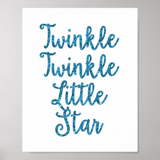 Twinkle Twinkle Little Star Blue Glitzer Poster (Vorne)