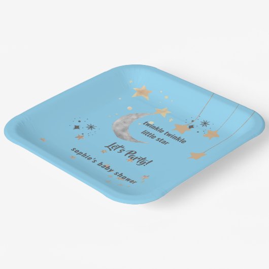 Twinkle Twinkle Little Star, Blue  Pappteller (Gewinkelt)