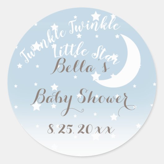 Twinkle Twinkle Little Star Blue Stickers (Vorderseite)