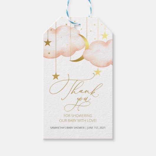 Twinkle Twinkle Little Star , Blush Moon und Stars Geschenkanhänger (Vorderseite)