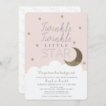 Twinkle Twinkle Little Star Blush Pink Baby Dusche