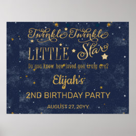 Twinkle Twinkle Little Star Boy 2. Geburtstag Part Poster