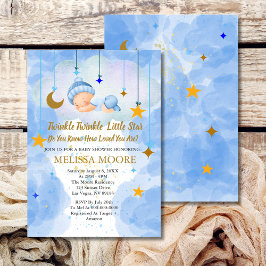 Twinkle Twinkle Little Star Boy Baby Dusche Einladung
