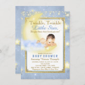 Twinkle Twinkle Little Star Boy Baby Dusche Einladung (Vorne/Hinten)