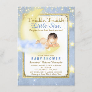 Twinkle Twinkle Little Star Boy Baby Dusche Einladung