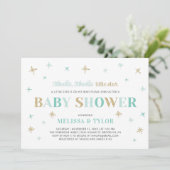Twinkle Twinkle Little Star Boy Baby Dusche Einladung (Stehend Vorderseite)