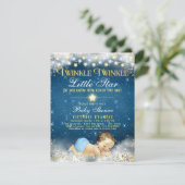 Twinkle Twinkle Little Star Boy Baby Dusche Einladung (Stehend Vorderseite)