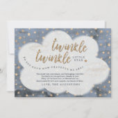 Twinkle Twinkle Little Star Boys Blue Baby Dusche Dankeskarte (Vorderseite)
