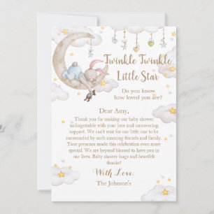 Twinkle Twinkle Little Star Bunny Baby Dusche Dankeskarte