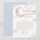 Twinkle Twinkle Little Star Bunny Baby Dusche Dankeskarte (Vorne/Hinten)