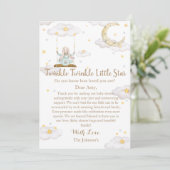 Twinkle Twinkle Little Star Bunny Baby Dusche Dankeskarte (Stehend Vorderseite)