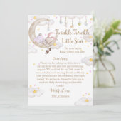 Twinkle Twinkle Little Star Bunny Baby Dusche Dankeskarte (Stehend Vorderseite)
