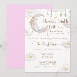 Twinkle Twinkle Little Star Bunny Baby Dusche Einladung