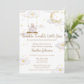 Twinkle Twinkle Little Star Bunny Baby Dusche Einladung (Stehend Vorderseite)