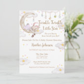 Twinkle Twinkle Little Star Bunny Baby Dusche Einladung (Stehend Vorderseite)