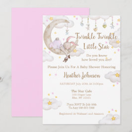 Twinkle Twinkle Little Star Bunny Baby Dusche Einladung