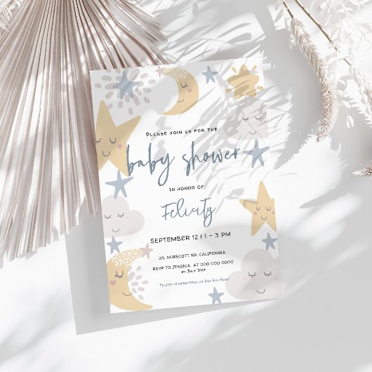 Twinkle Twinkle Little Star Celestial Baby Shower Einladung