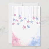 Twinkle Twinkle Little Star Cloud Geschlecht Enthü Einladung (Rückseite)