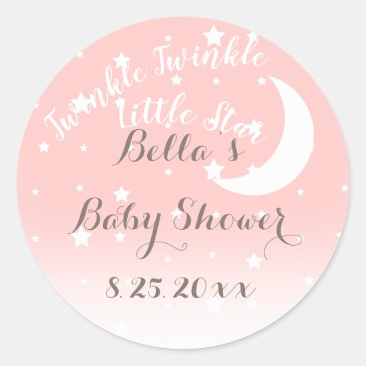Twinkle Twinkle Little Star Coral Pink Stickers (Vorderseite)
