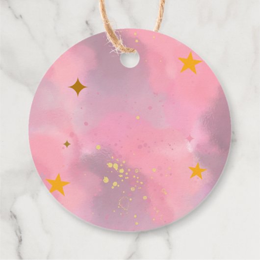 Twinkle Twinkle Little Star Custom Pink Geschenkanhänger (Rückseite)