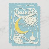 Twinkle Twinkle Little Star Cutout Einladung (Vorne/Hinten)
