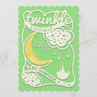 Twinkle Twinkle Little Star Cutout Einladung