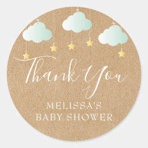 Twinkle Twinkle Little Star Danke Baby Shower Runder Aufkleber