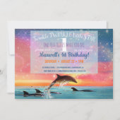 Twinkle Twinkle Little Star Dolphin Geburtstag Einladung (Vorderseite)