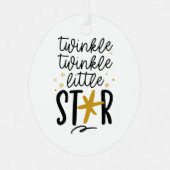 Twinkle Twinkle Little Star Doodle Ornament Aus Metall (Rückseite)
