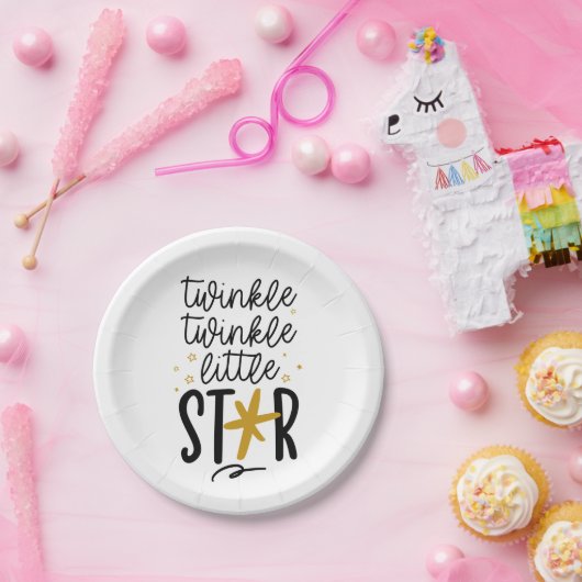Twinkle Twinkle Little Star Doodle Pappteller (Party)
