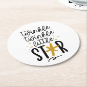 Twinkle Twinkle Little Star Doodle Runder Pappuntersetzer (Angewinkelt)