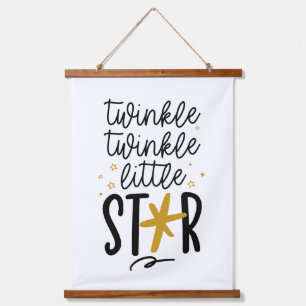 Twinkle Twinkle Little Star Doodle Wandteppich Mit Holzrahmen