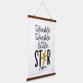 Twinkle Twinkle Little Star Doodle Wandteppich Mit Holzrahmen (Gewinkelt)