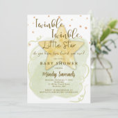 Twinkle Twinkle Little Star Duwer Gender Neutral Einladung (Stehend Vorderseite)