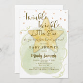 Twinkle Twinkle Little Star Duwer Gender Neutral Einladung (Vorne/Hinten)