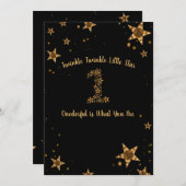 Twinkle Twinkle Little Star, Eingeborener Geburtst Einladung (Vorne/Hinten)