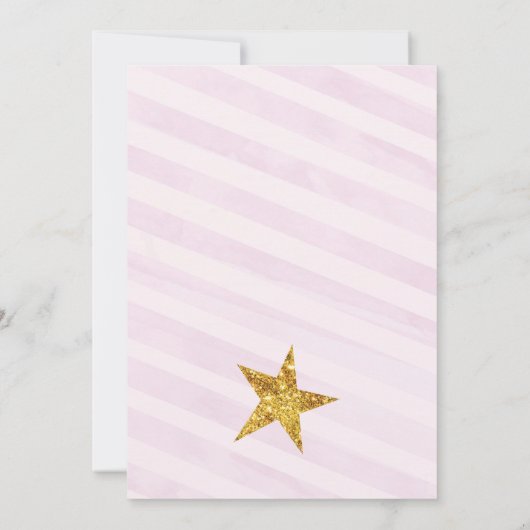 Twinkle Twinkle Little Star Einladung Pink (Rückseite)