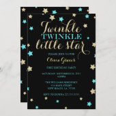 Twinkle Twinkle Little Star Einladung zum Geburtst (Vorne/Hinten)