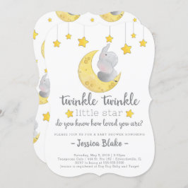 Twinkle Twinkle Little Star Elefant Babydusche Einladung