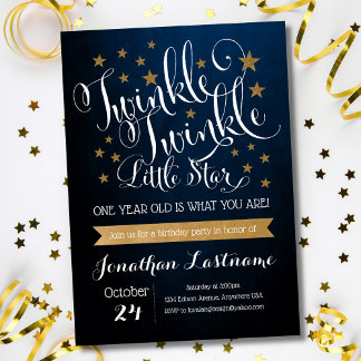 Twinkle Twinkle Little Star Erster Geburtstag Einladung