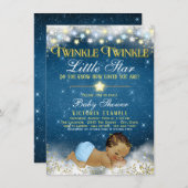 Twinkle Twinkle Little Star Ethnic Baby Boy Dusche Einladung (Vorne/Hinten)