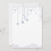 Twinkle Twinkle Little Star Fairy Blue Baby Dusche Einladung (Rückseite)