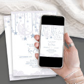 Twinkle Twinkle Little Star Fairy Blue Baby Dusche Einladung