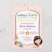 Twinkle Twinkle Little Star Foto Birthday Party Einladung (Vorne/Hinten)