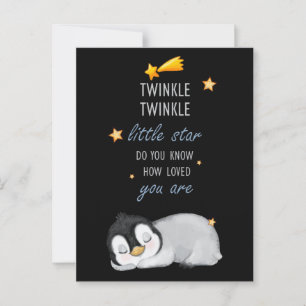 Twinkle, Twinkle Little Star für Schlaf Pinguin Postkarte