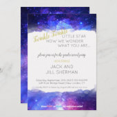 Twinkle Twinkle Little Star Galaxy Gender-Studie Einladung (Vorne/Hinten)