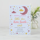 Twinkle Twinkle Little Star Geburtstag Einladung (Stehend Vorderseite)