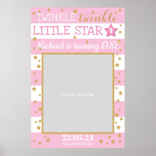 Twinkle Twinkle Little Star Geburtstags-Foto-Requi Poster