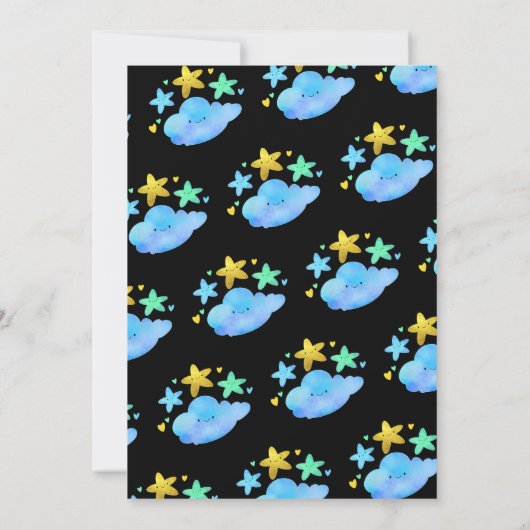 Twinkle Twinkle Little Star Gender Reveal Dusche I Einladung (Rückseite)