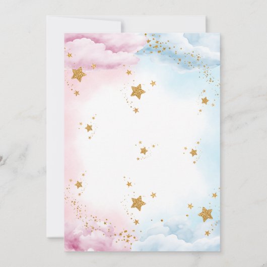 Twinkle Twinkle Little Star Gender Reveal Einladung (Rückseite)